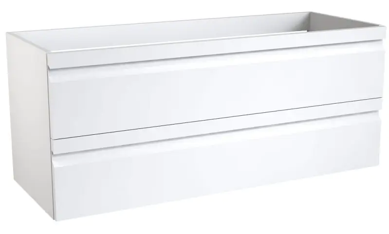 Waschtischunterschrank Bikaner 08, Farbe: Weiß glänzend – 50 x 119 x 45 cm (H x B x T)