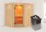 Sauna "Hanko" SET mit Kranz und Ofen 9 kW - 210 x 184 x 202 cm (B x T x H)
