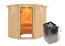 Sauna "Hanko" SET mit Kranz und Ofen 9 kW - 210 x 184 x 202 cm (B x T x H)