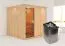 Sauna "Aleksi" SET mit Kranz und Ofen 9 kW - 210 x 210 x 202 cm (B x T x H)