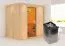 Sauna "Veli" SET mit Kranz Inkl. Ofen 9 kW - 210 x 165 x 202 cm (B x T x H)