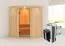 Sauna "Loran" SET mit bronzierter Tür und Kranz mit Ofen 3,6 kW - 165 x 165 x 202 cm (B x T x H)