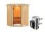 Sauna "Loran" SET mit bronzierter Tür und Kranz mit Ofen 3,6 kW - 165 x 165 x 202 cm (B x T x H)