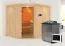Sauna "Samu" SET mit Kranz und Ofen BIO 9 kW - 245 x 210 x 202 cm (B x T x H)