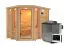 Sauna "Aril" SET mit bronzierter Tür & Ofen BIO 9 kW - 259 x 210 x 206 cm (B x T x H)