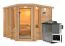 Sauna "Heline" SET mit bronzierter Tür & Ofen BIO 9 kW - 259 x 245 x 206 cm (B x T x H)