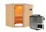 Sauna "Hanko" SET mit bronzierter Tür & Ofen BIO 9 kW Edelstahl - 196 x 170 x 198 cm (B x T x H)