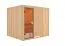 Sauna "Toivo" mit bronzierter Tür - Farbe: Natur - 231 x 196 x 198 cm (B x T x H)