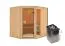 Sauna "Bjarki 2" SET mit bronzierter Tür & Ofen 9 kW Edelstahl - 196 x 170 x 198 cm (B x T x H)