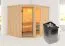 Sauna "Bjarki 3" SET mit bronzierter Tür & Ofen 9 kW Edelstahl - 231 x 196 x 198 cm (B x T x H)