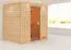 Sauna "Sjur" mit bronzierter Tür und Kranz - Farbe: Natur - 223 x 183 x 191 cm (B x T x H)
