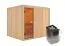 Sauna "Anders" SET mit bronzierter Tür - Farbe: Natur, Ofen 9 kW - 231 x 196 x 198 cm (B x T x H)