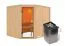 Sauna "Ando" SET mit bronzierter Tür - Farbe: Natur, Ofen 9 kW - 231 x 196 x 198 cm (B x T x H)