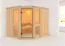 Sauna "Tjelvar 3" mit bronzierter Tür - Farbe: Natur - 231 x 196 x 198 cm (B x T x H)