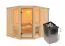 Sauna "Tjelvar 3" SET mit bronzierter Tür & Ofen 9 kW - 231 x 196 x 198 cm (B x T x H)