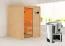 Sauna "Eivind" SET mit bronzierter Tür - Farbe: Natur, Ofen BIO 3,6 kW - 145 x 145 x 187 cm (B x T x H)