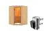 Sauna "Henrik" SET mit bronzierter Tür - Farbe: Natur, Ofen 3,6 kW - 145 x 145 x 187 cm (B x T x H)