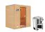 Sauna "Fynn" SET mit bronzierter Tür - Farbe: Natur, Ofen BIO 3,6 kW - 195 x 145 x 187 cm (B x T x H)