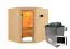 Sauna "Olai" SET mit bronzierter Tür - Farbe: Natur, Ofen externe Steuerung easy 9 kW - 195 x 169 x 187 cm (B x T x H)