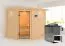 Sauna "Morten" SET mit bronzierter Tür und Kranz - Farbe: Natur, Ofen BIO 9 kW - 223 x 209 x 191 cm (B x T x H)