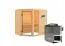 Sauna "Birger" SET mit bronzierter Tür - Farbe: Natur, Ofen BIO 9 kW - 196 x 146 x 187 cm (B x T x H)