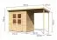 Gartenhaus SET mit Anbaudach, Farbe: Natur, Grundfläche: 3,3 m²