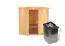 Sauna "Leevi" SET mit Kranz. Farbe: Natur, Ofen 9 kW - 184 x 165 x 202 cm (B x T x H)