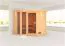 Sauna "Solveig" mit bronzierter Tür und Kranz - Farbe: Natur - 264 x 198 x 212 cm (B x T x H)
