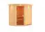 Sauna "Kjell" mit Kranz - Farbe: Natur - 184 x 165 x 202 cm (B x T x H)