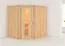 Sauna "Hanko" mit Energiespartür - Farbe: Natur - 196 x 170 x 198 cm (B x T x H)