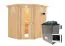 Sauna "Hanko" SET mit Kranz und Energiespartür - Farbe: Natur, Ofen externe Steuerung easy 9 kW - 210 x 184 x 202 cm (B x T x H)