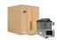 Sauna "Jonna" SET mit Energiespartür - Farbe: Natur, Ofen externe Steuerung easy 9 kW - 196 x 196 x 200 cm (B x T x H)