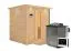 Sauna "Jonna" SET mit Kranz und Energiespartür - Farbe: Natur, Ofen BIO 9 kW - 224 x 210 x 206 cm (B x T x H)