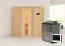 Sauna "Eetu" SET mit Energiespartür - Farbe: Natur, Ofen BIO 9 kW - 151 x 151 x 198 cm (B x T x H)