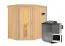 Sauna "Mika" SET mit Energiespartür - Farbe: Natur, Ofen BIO 9 kW - 151 x 196 x 198 cm (B x T x H)