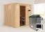 Sauna "Eemil" SET mit graphitfarbener Tür und Kranz - Farbe: Natur, Ofen externe Steuerung easy 9 kW - 210 x 184 x 202 cm (B x T x H)