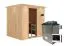 Sauna "Eemil" SET mit graphitfarbener Tür und Kranz - Farbe: Natur, Ofen externe Steuerung easy 9 kW - 210 x 184 x 202 cm (B x T x H)