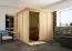 Sauna "Aleksi" mit graphitfarbener Tür und Kranz - Farbe: Natur - 210 x 210 x 202 cm (B x T x H)