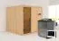Sauna "Aleksi" SET mit graphitfarbener Tür - Farbe: Natur, Ofen BIO 9 kW - 196 x 196 x 198 cm (B x T x H)