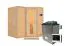 Sauna "Tjara 1" SET mit Energiespartür - Farbe: Natur, Ofen externe Steuerung easy 9 kW - 193 x 184 x 209 cm (B x T x H)