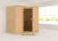 Sauna "Tjara 1" mit graphitfarbener Tür - Farbe: Natur - 193 x 184 x 209 cm (B x T x H)