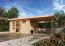 Gartenhaus SET mit Pultdach inkl. Anbaudach, Farbe: Naturbelassen, Grundfläche: 10,36 m²
