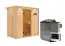 Sauna "Eeli" SET mit bronzierter Tür und Kranz  mit Ofen BIO 9 kW - 210 x 132 x 202 cm (B x T x H)
