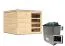 Saunahaus "Terning" SET, Farbe: Natur, mit Ofen 9 kW - 276 x 276 cm (B x T), Grundfläche: 7,6 m²
