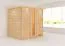 Sauna "Laerke" mit Energiespartür und Kranz - Farbe: Natur - 224 x 184 x 202 cm (B x T x H)