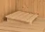Sauna "Niilo" mit Klarglastür und Kranz - Farbe: Natur - 165 x 165 x 202 cm (B x T x H)