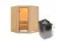 Sauna "Eetu" SET mit Klarglastür & Ofen 9 kW - 151 x 151 x 198 cm (B x T x H)