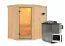 Sauna "Mika" SET mit Klarglastür & Ofen BIO 9 kW - 151 x 196 x 198 cm (B x T x H)