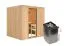 Sauna "Eemil" SET mit Klarglastür & Ofen 9 kW - 196 x 170 x 198 cm (B x T x H)
