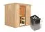 Sauna "Eemil" SET mit Klarglastür, Kranz & Ofen 9 kW - 210 x 184 x 202 cm (B x T x H)